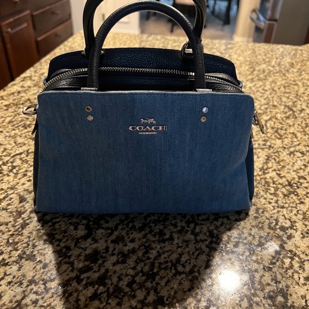 Coach Navy Denim Satchel. EUC!!!